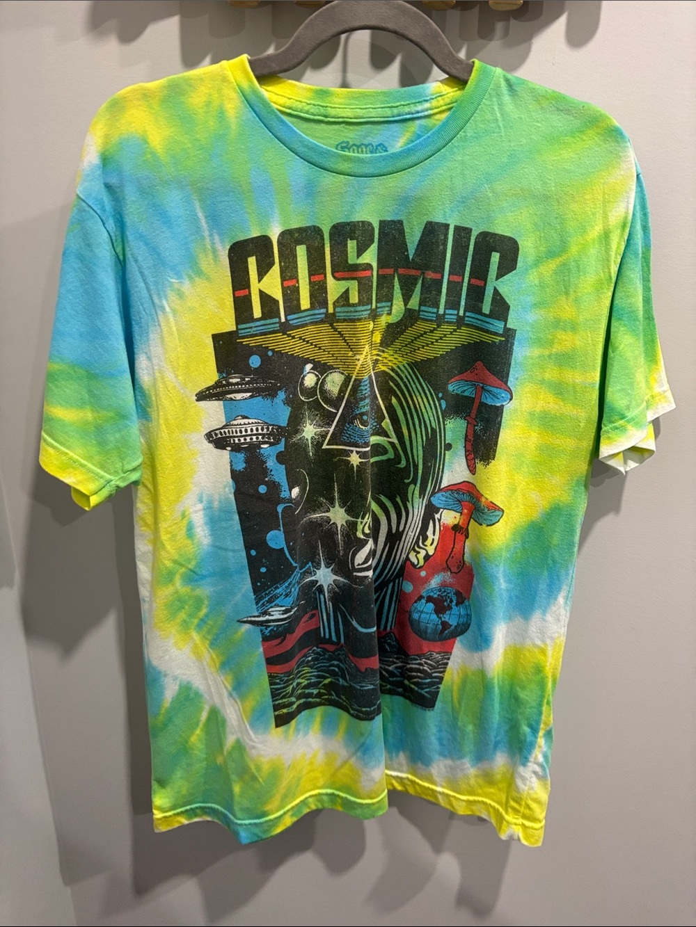 Sage COSMIC Tie-Dye Tee - Neon Yellow & Aqua